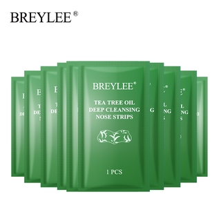 BREYLEE 10pcs Blackhead Nose Strips Tea tree oil Deep Cleansing Nose Strips