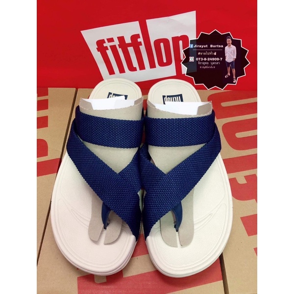 รองเท้าfitflop-สีพื้นขาวคาดกรม-ของแท้100