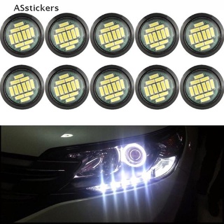 [ASstickers] โคมไฟ LED DRL DC 12V 5W สีขาว สําหรับติดรถยนต์ 2 ชิ้น