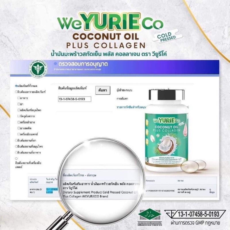 weyurieco-coconut-oil-plus-collagen-น้ำมันมะพร้าวสกัดเย็น-พลัส-คอลลาเจน-ตรา-วียูรีโค่