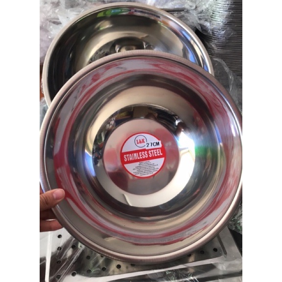 กะละมังแสตนเลสแท้ ชาม ผสมแป้ง 24/27/30/33/36/40cm ลึก 10cm | Shopee ...