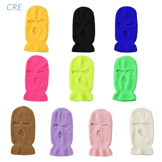 CRE  3 Hole Knitted Full Face Cover Ski Mask Winter Windproof Warm for Outdoor Sports