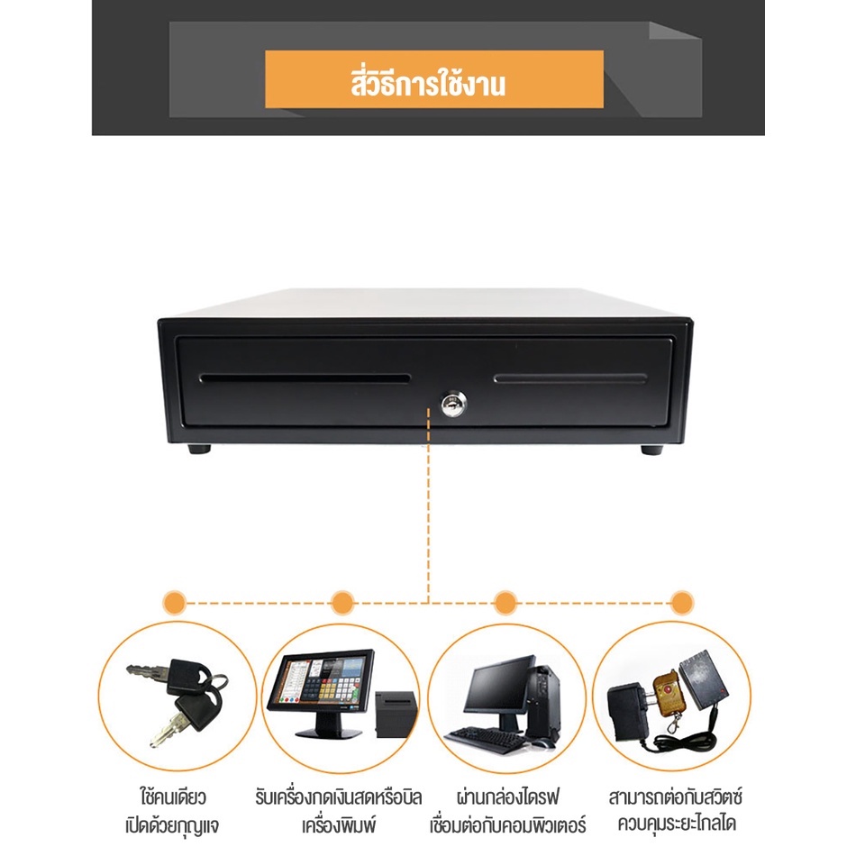 homebu-ลิ้นชักเก็บเงิน-cash-drawer-pos-โอชา-ocha-ลิ้นชักใส่เงิน-ลิ้นชักเงิน-ลิ้นชักทอนเงิน-กล่องเงินสด-รองรับธนบัตรไทย