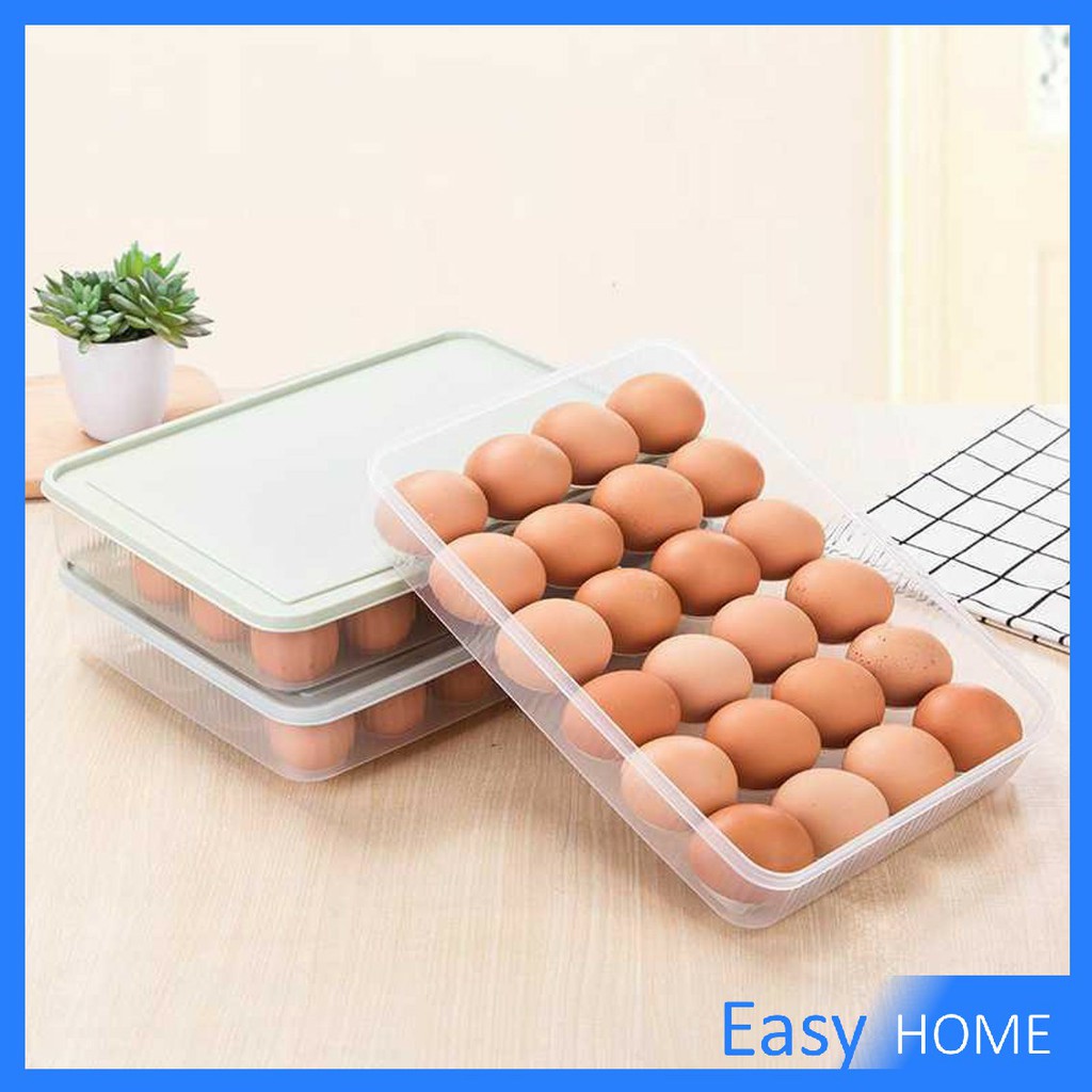 กล่องเก็บไข่-ที่เก็บไข่-กันกระแทก-เก็บได้24ฟอง-คละสี-ไข่กล่องบรรจุอาหารคริสเปอร์-egg-storage-box