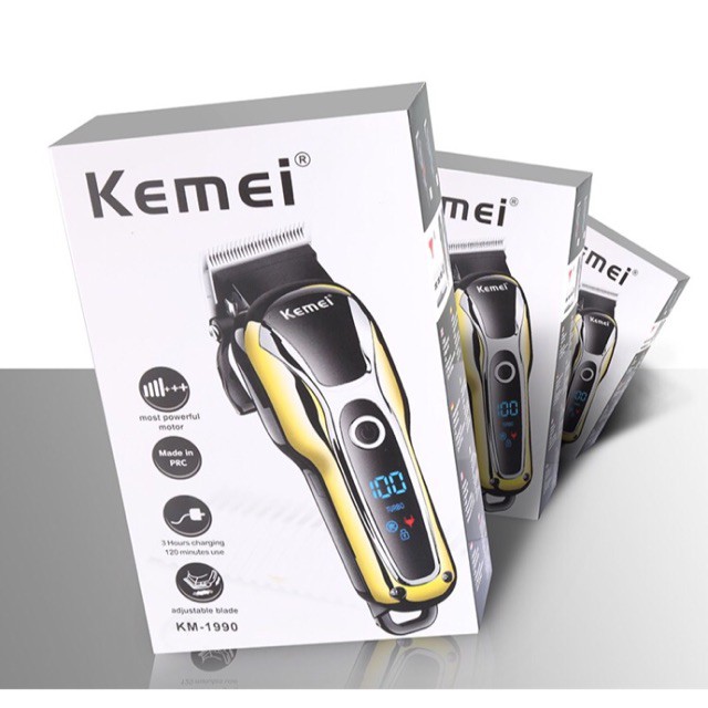 kemei-บัตตาเลี่ยนตัดผม-ไร้สาย-จอ-lcd-แสดงสถานะแบต-รุ่น-km-1990-ของแท้-100-รับประกันคุณภาพสินค้า