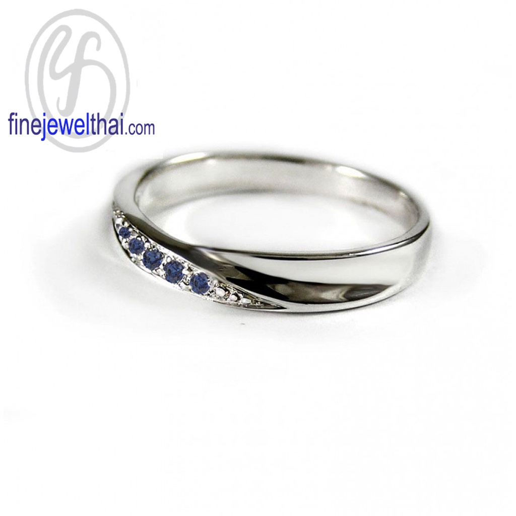 finejewelthai-แหวนไพลิน-ไพลินแท้-แหวนเงินแท้-พลอยประจำเดือนเกิด-blue-sapphire-silver-ring-birthstone-r1245bl