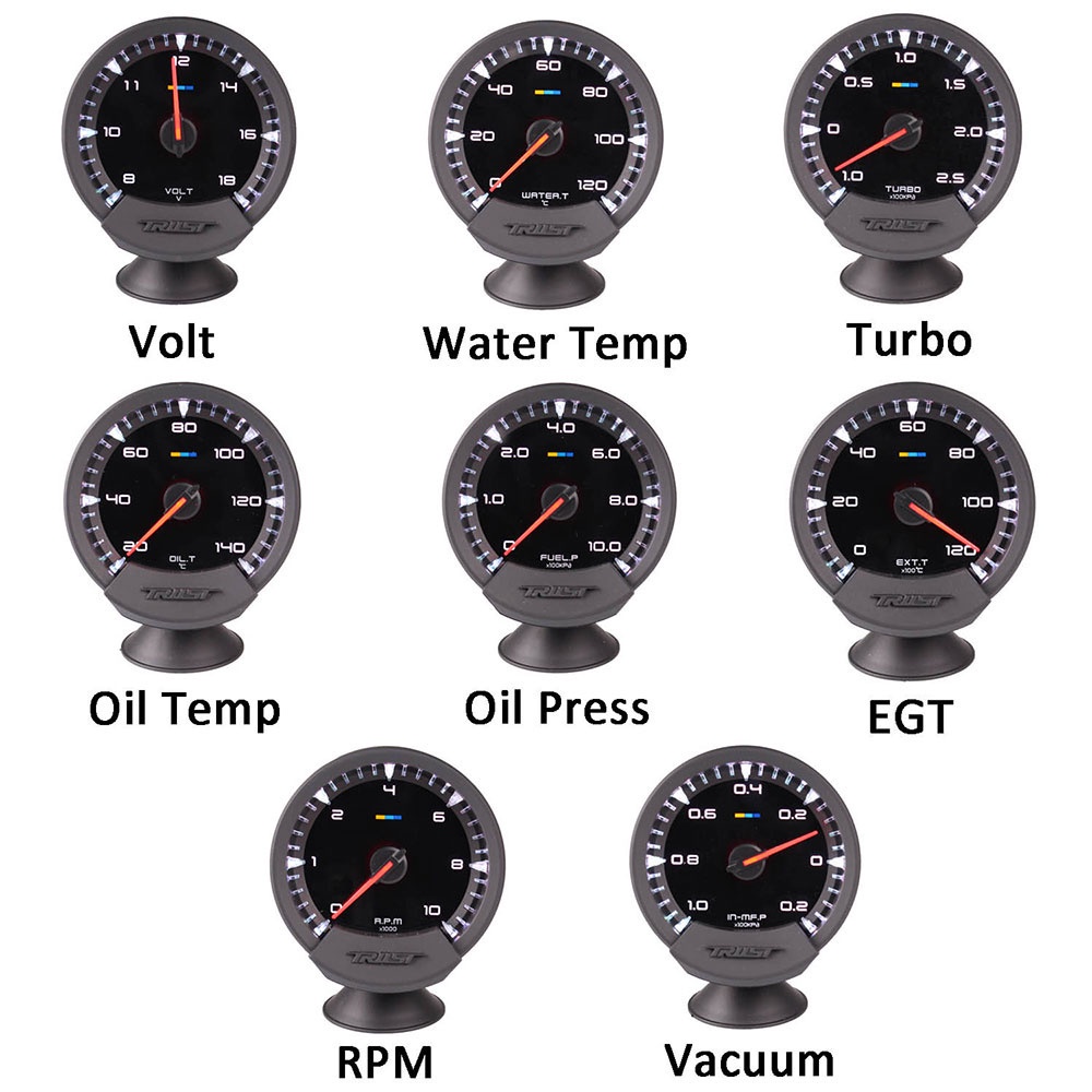 GReddy Sirius Meter Series Trust 74mm 7 สี Water Temp Oil Temp Oil ...