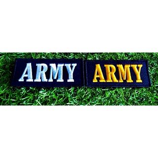 อาร์มปัก ARMY พื้นดำปักเหลือง, พื้นดำปักขาวเย็บตุ๊กแก