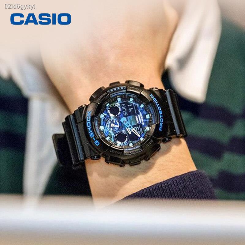 casio-g-shock-นาฬิกาข้อมือผู้ชาย-สายเรซิ่น-รุ่น-ga-100b-4a-สีแดง