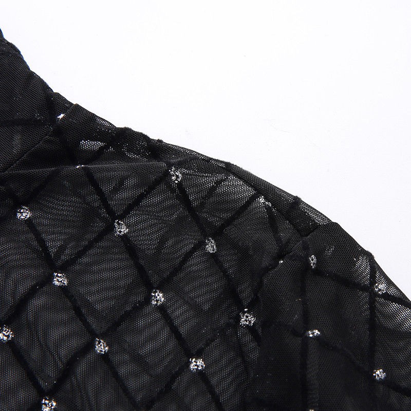 ภาพสินค้าE5i ชุดจั๊มสูทแขนยาวคอเต่าผ้าตาข่ายสีดำสำหรับผู้หญิง จากร้าน giveme5.th บน Shopee ภาพที่ 6