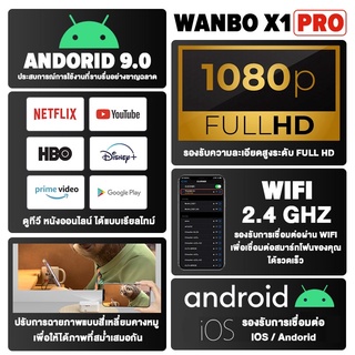 ภาพขนาดย่อของภาพหน้าปกสินค้าWanbo X1 Pro Projector โปรเจคเตอร์ ความละเอียด 1080P android 9.0 มินิโปรเจคเตอร์ โปรเจคเตอร์มื จากร้าน wanboofficialstore บน Shopee ภาพที่ 1