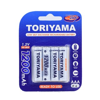 สินค้า Toriyama ถ่านชาร์จ AAA 1200 (แพ็ค 4 ก้อน)