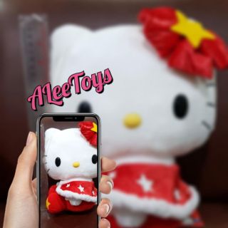 [🇯🇵นำเข้าจากญี่ปุ่น🇯🇵] ตุ๊กตา ฮัลโหล คิตตี้ Hello Kitty ชุดหน้าหนาว ไฮโซ..สีแดง 30 cm 😘 🎀🎈ของขวัญ ของSanrioแท้