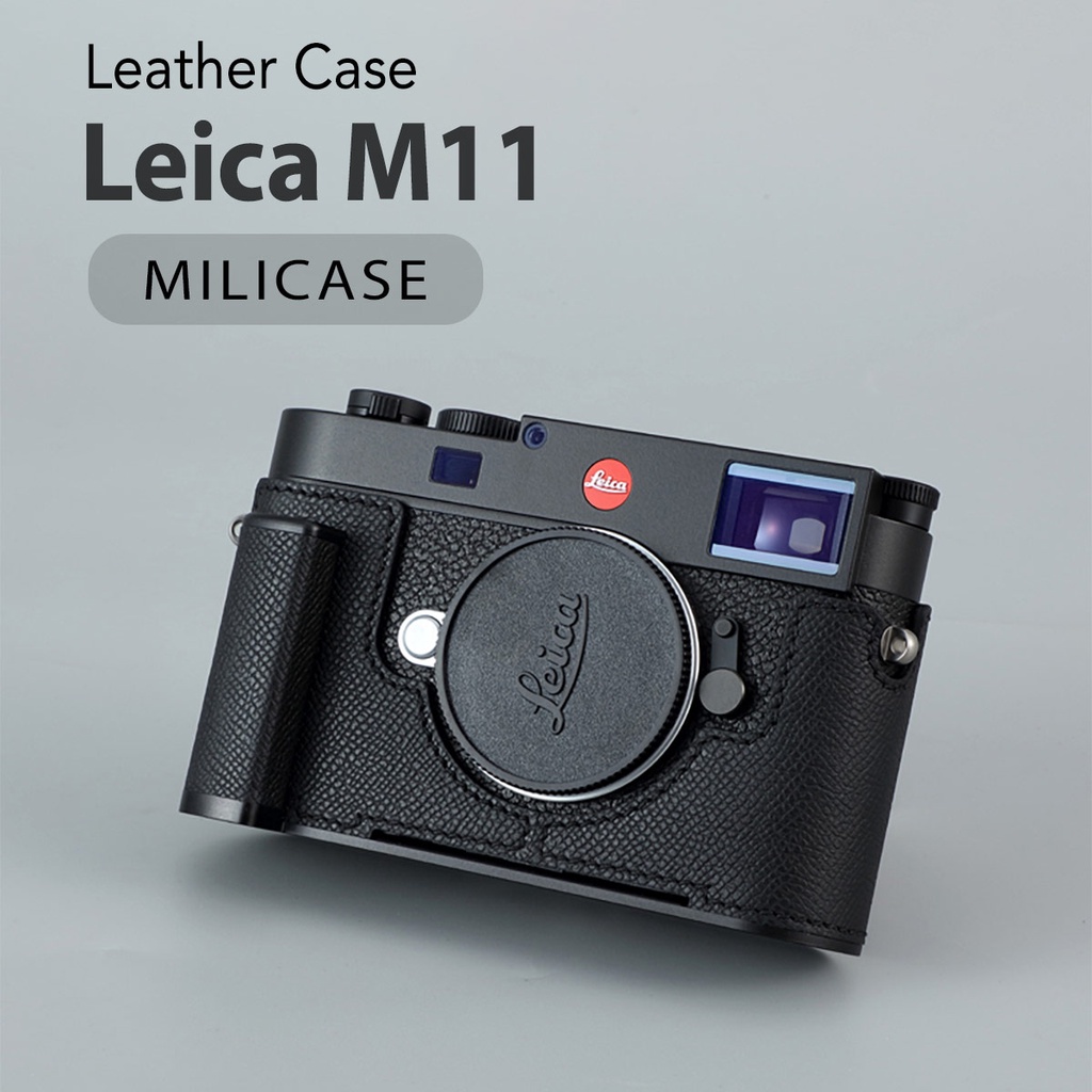 เคส-leica-m11-สีดำ-milicase-มีกริป-leather-case-leica-m11-black-with-external-grip