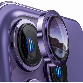 [3 ชิ้น] ตัวป้องกันเลนส์กล้อง โลหะ สําหรับ iPhone 14 Pro Max [รักษาเลนส์] ป้องกันรอยขีดข่วน 9H กระจกนิรภัย ฝาครอบกล้อง แหวนโลหะ สําหรับ iPhone 14 Pro