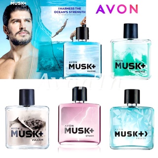 💢ใหม่💢Avon Musk for Men Series ➡️ Marine ,Intense ,Vulcian Eau de cologne spray 75ml.