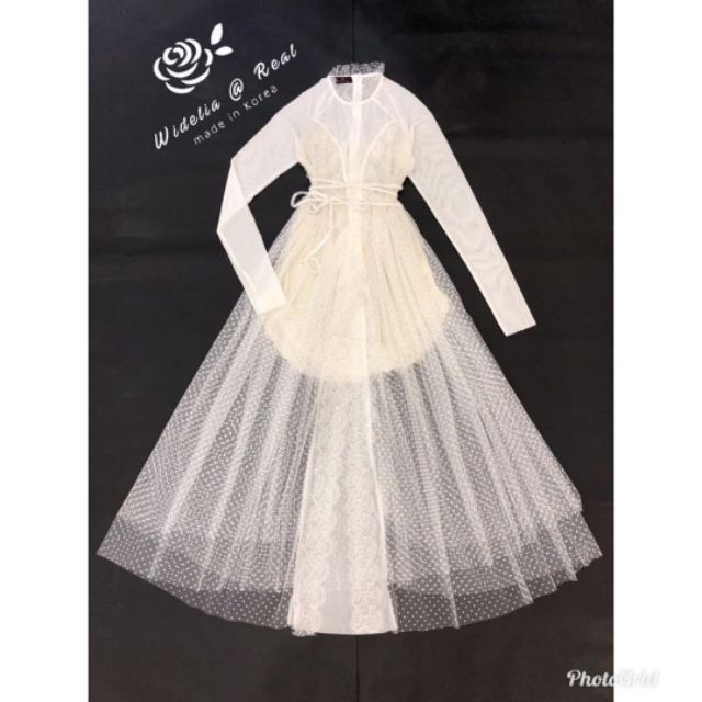 maxi-dress-เดรสยาวแต่งลูกไม้สวยหรูดูแพงสีขาว