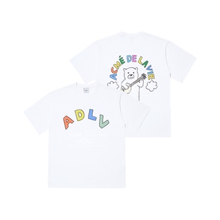 Adlv เสื้อยืด คอกลม แขนสั้น ผ้าฝ้าย พิมพ์ลายตัวอักษร และป้ายฉลากสีเสื้อยืด เสื้อแฟชั่นผญ