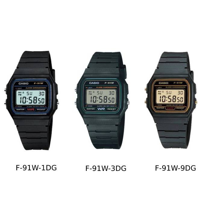 ราคาและรีวิวCASIO นาฬิกาข้อมือ รุ่น F-91W,F-91,F-91W-1DG,F-91W-3DG,F-91W-9DG,F-91WG-9QDF