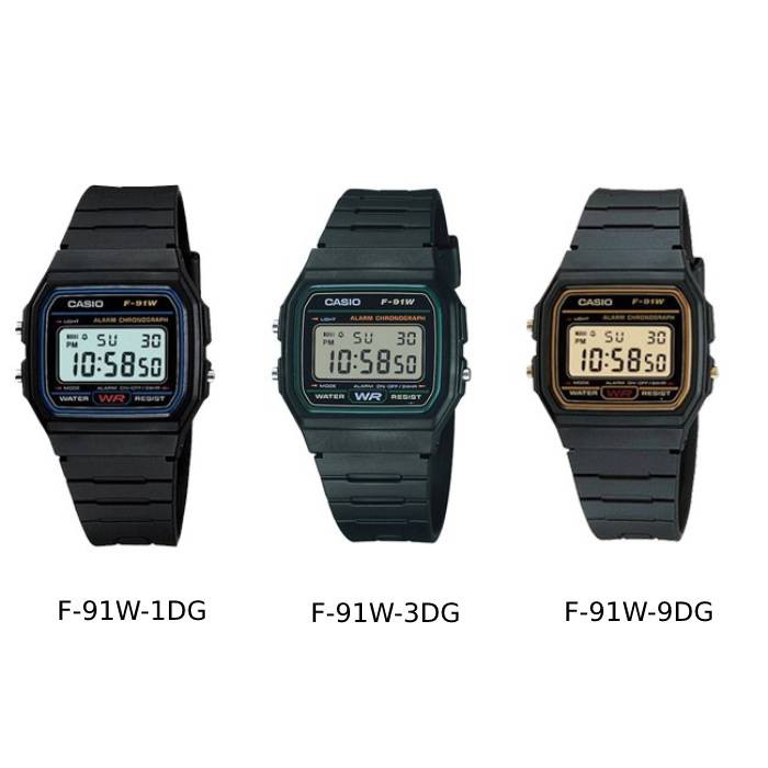 ภาพหน้าปกสินค้าCASIO นาฬิกาข้อมือ รุ่น F-91W,F-91,F-91W-1DG,F-91W-3DG,F-91W-9DG,F-91WG-9QDF