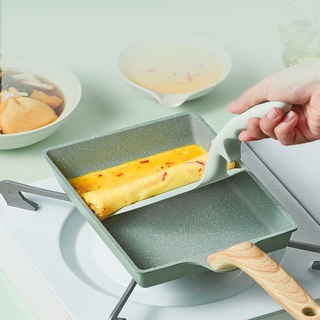 ✤Aluminum Alloy Japanese Non-Stick Mini Frying Pan Tamagoyaki Omelettes Saucepan Breakfast Pot Cookware Kitchen Cooking