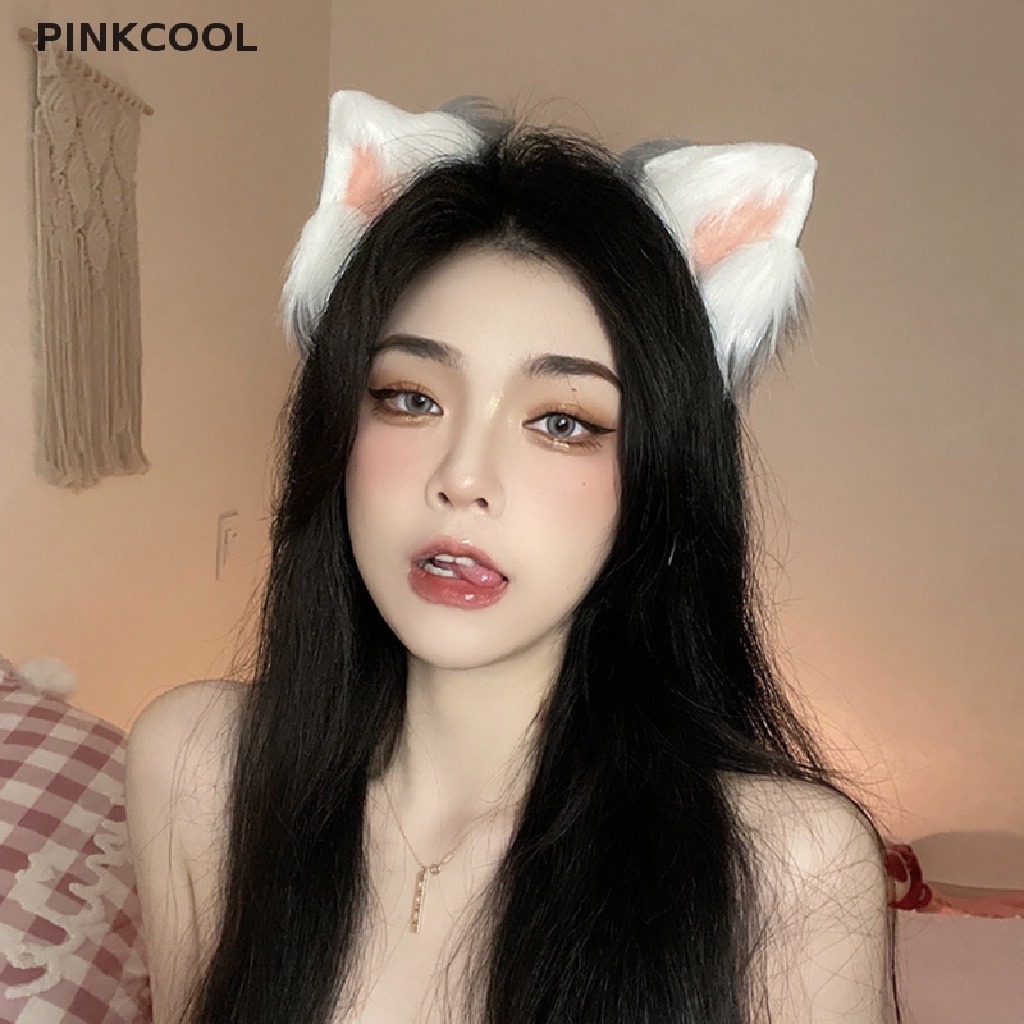 pinkcool-ที่คาดผมหูสุนัขจิ้งจอก-แมวน่ารัก-ขนหู-ที่คาดผมกลางคืน-ที่คาดผม-ที่คาดผมหูแมว