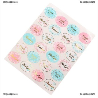 ( Easycoagulate ) สติ๊กเกอร์ฉลากรูปไข่ Thank You สีทอง 24 ชิ้น