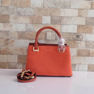 Charles &amp; Keith Structured Top Handle Bag (outlet) สี clay