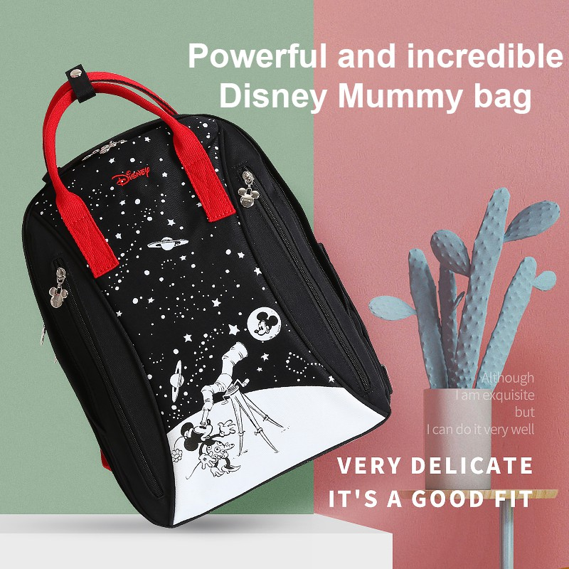 ภาพหน้าปกสินค้ากระเป๋าผ้าอ้อม Disney กระเป๋าเป้สะพายหลังผ้ากันความร้อนสำหรับคุณแม่กระเป๋าเดินทางกันน้ำ