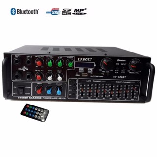 เครื่องขยายเสียงBluetooth AC/DC (2X120วัตต์) USB MP3 /SD CARD Stereo Power AMPlifier KARAOKE รุ่นUKC AV-326BT