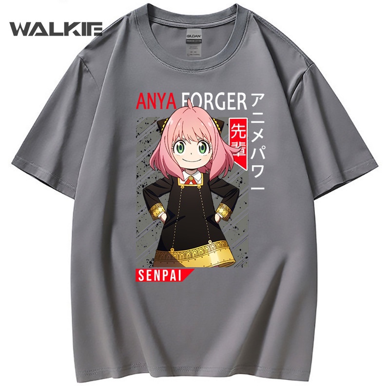 walkie-spy-x-family-anya-เสื้อยืดลําลอง-แขนสั้น-ระบายอากาศ-สไตล์ฮิปฮอป-แฟชั่นฤดูร้อน-สําหรับผู้ชาย-ผู้หญิง