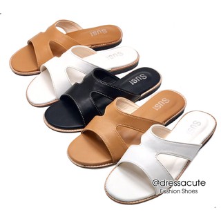 ภาพหน้าปกสินค้าA58-120 Square-Toe Sandals รองเท้าแตะหนังเทียมแบบสวม ขอบหนัง ซึ่งคุณอาจชอบสินค้านี้