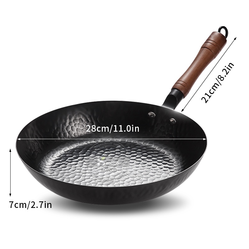 konco-non-coated-cast-iron-wok-non-stick-pan-smokeless-fried-pan-cook-pots-kitchen-cookware-chef-pan-cooking-tools