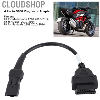 Cloudshop อะแดปเตอร์เชื่อมต่อวิเคราะห์ 4 Pin To Obd2 สําหรับ Ducati Panigale Fit Multistrada 1200 2010 2014