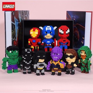 ตัวต่อนาโนเฟือง Size L&amp;XL Linkgo Super Heroes Avengers Set (แบบเฟือง)
