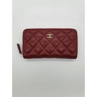 Used in very good condition chanel zippy medium wallet HL28 สีแดงออกเบอกันดี