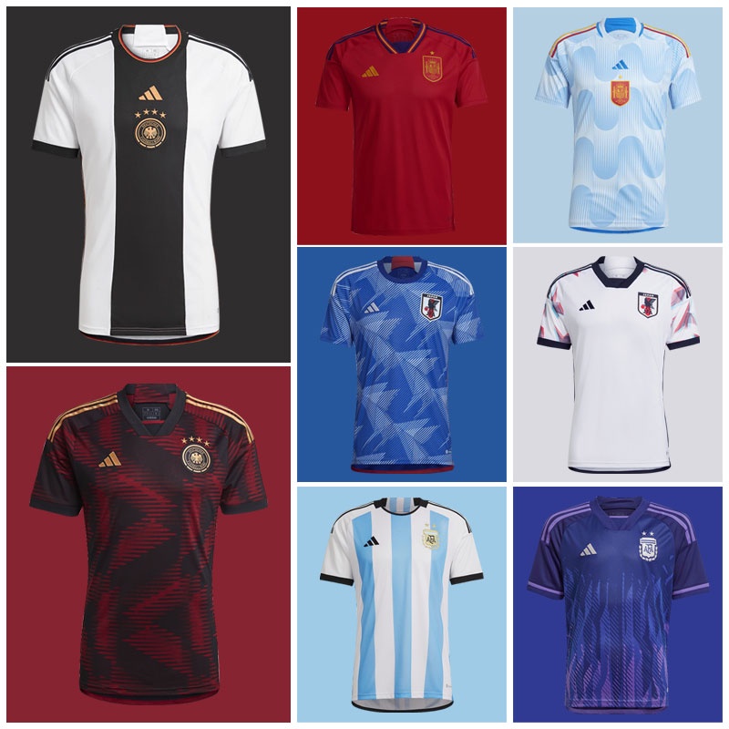 เสื้อกีฬาแขนสั้น-ลายทีมชาติฟุตบอล-mexico-argentina-japan-spain-2022-23-ชุดเยอรมนี