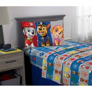 ชุดผ้าปูที่นอนและปลอกหมอนสำหรับเตียงเดี่ยว Paw Patrol Twin Sheet Set จากอเมริกา