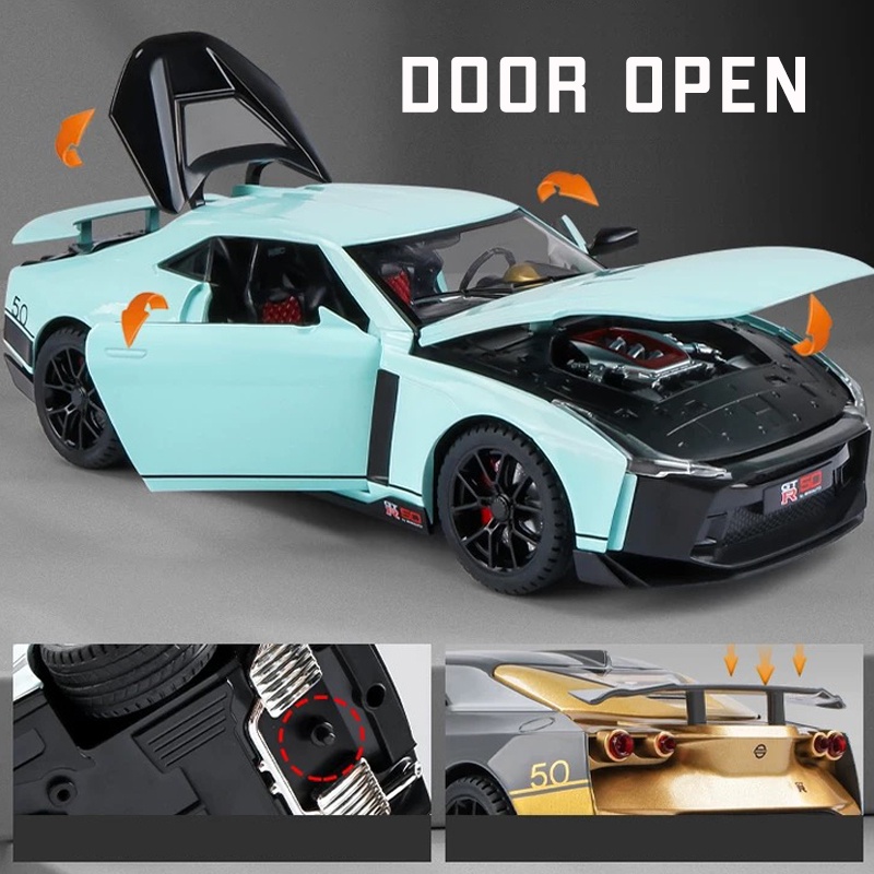 โมเดลรถยนต์-สเกล-1-24-nissan-gt-r50-โลหะผสม-ของเล่น-ของขวัญวันเกิด-สําหรับเด็กผู้ชาย