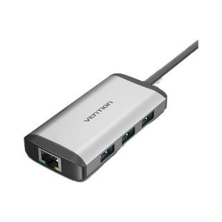 [ส่งไวจากไทย] Vention 9 In 1 อะแดปเตอร์ฮับ Type C HUB USB C เป็น USB 3.0 HDMI 4K RJ 45 การ์ดรีดเดอร์ SD TF USB C HUB 3.5 มม. สำหรับโทรศัพท์มือถือ แล็ปท็อป