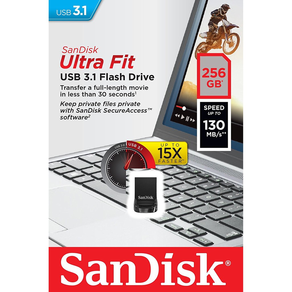 แฟลชไดร์ฟ-flash-drive-sandisk-256gb-ultra-fit-usb-3-1-flash-drive-sdcz430-256g-g46-ของแท้-รับประกันศูนย์-5-ปี