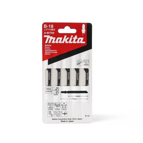 makitaใบเลื่อยจิ๊กซอว์-b-18-5ใบ-1pac-สำหรับไม้-พลาสติก-มาตรฐาน-ตัดแบบซิ๊กแซ๊ก-jig-saw-blade-b-type-รุ่นa-85709