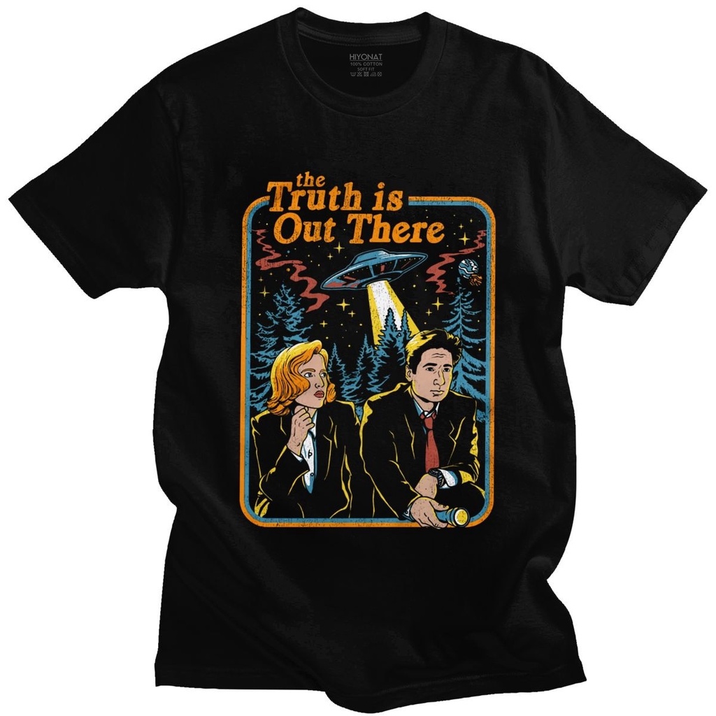 vintage-the-x-files-เสื้อยืดผู้ชาย-the-truth-is-out-there-tshirt-anime-street-cartoon-short-sleeve-cotton-t-shirt