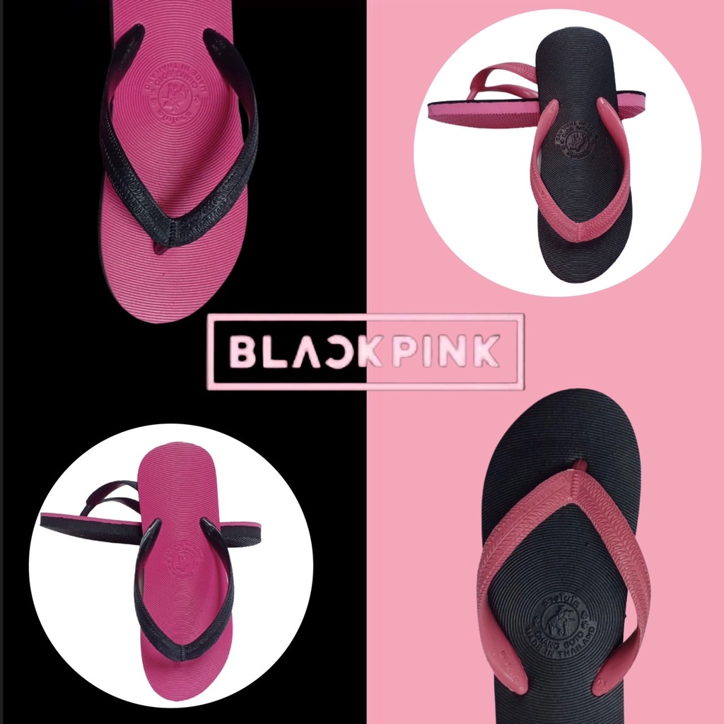 ภาพหน้าปกสินค้าNFshoes รองเท้าแตะฟองน้ำหูคีบ ทรงช้างดาว Boto/LadyBug สีพิเศษ Blackpink ไซส์ 9-11