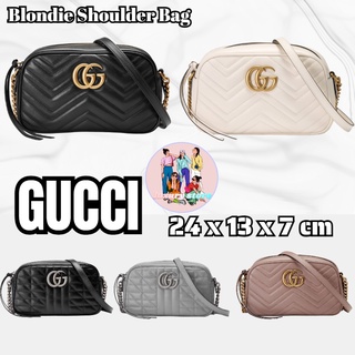 Gucci GG Marmont series กระเป๋าสะพายขนาดเล็ก/กระเป๋าสะพายข้าง/กระเป๋าสะพายไหล่/กระเป๋าถือ/มาใหม่