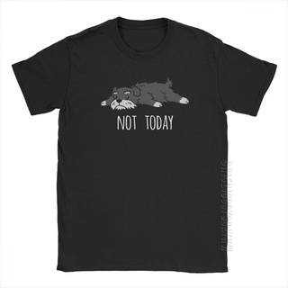 เสื้อยืดคอกลม ผ้าฝ้าย พิมพ์ลายสุนัข Not Today Schnauzer สําหรับผู้ชาย