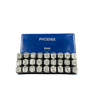 PHOENIX เหล็กตอกอักษร ขนาด 8mm ตัวตอกอักษร ชุดตอกอักษร ที่ตอกตัวอักษร ( Metal Stamping Kit ) เหล็กตอก ตอกเลข