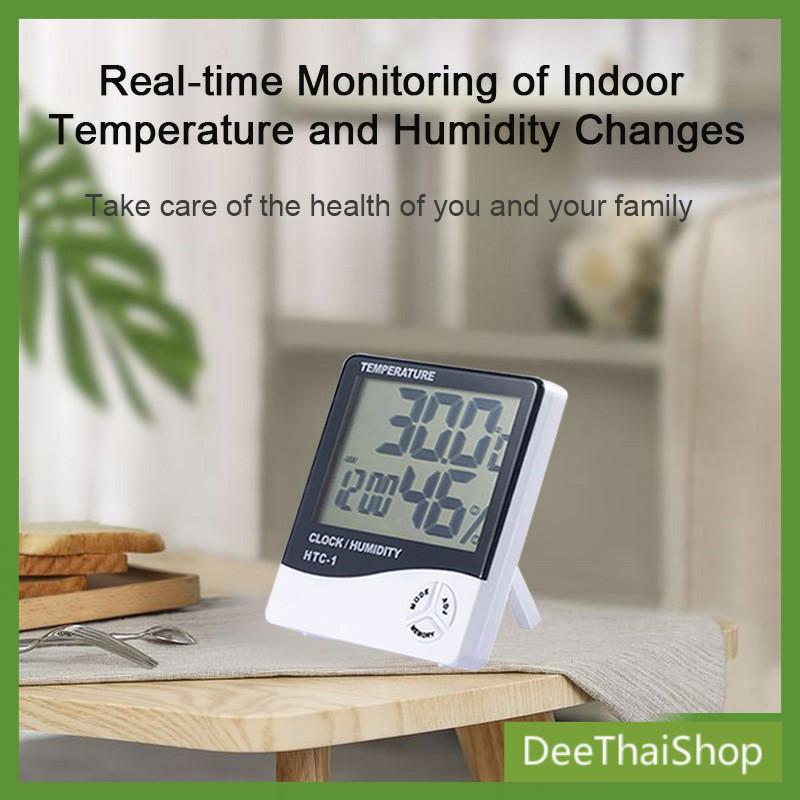 deethai-เครื่องวัดอุณหภูมิ-ความชื้นและนาฬิกา-digital-temperature-meter