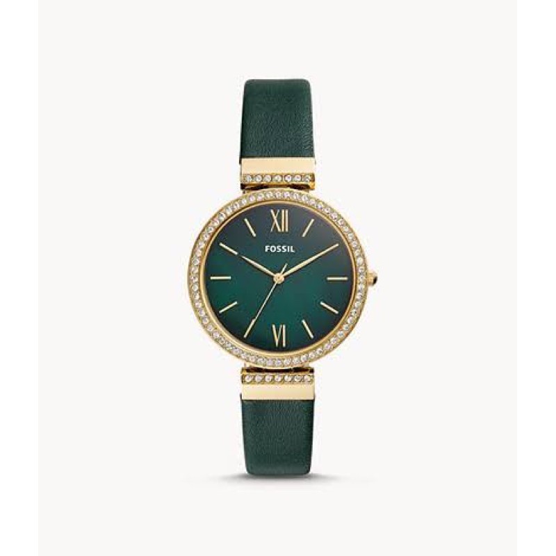 นาฬิกา-fossil-madeline-three-hand-dark-green-leather-watch-es4642-สีเขียว