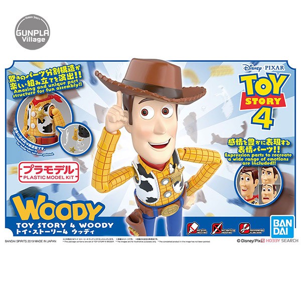 Mô Hình Lắp Ráp Cinema-Rise Toy Story 4 Woody kèm base Bandai Figure-rise Standard đồ chơi